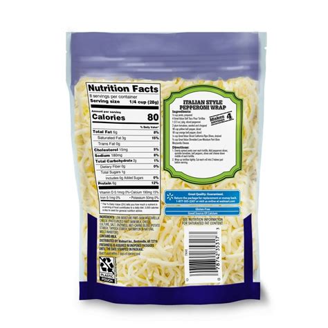 Mozzarella, Finely Shredded- C - calories, carbs, nutrition