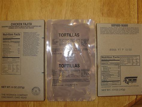 Mre Tortillas - calories, carbs, nutrition