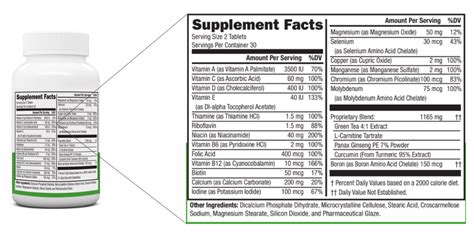 Multi Vitamins - calories, carbs, nutrition