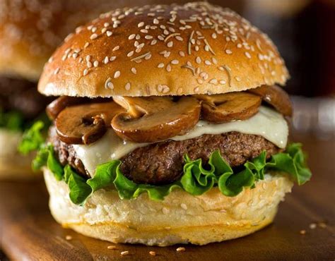 Mushroom Onion Swiss Burger - calories, carbs, nutrition