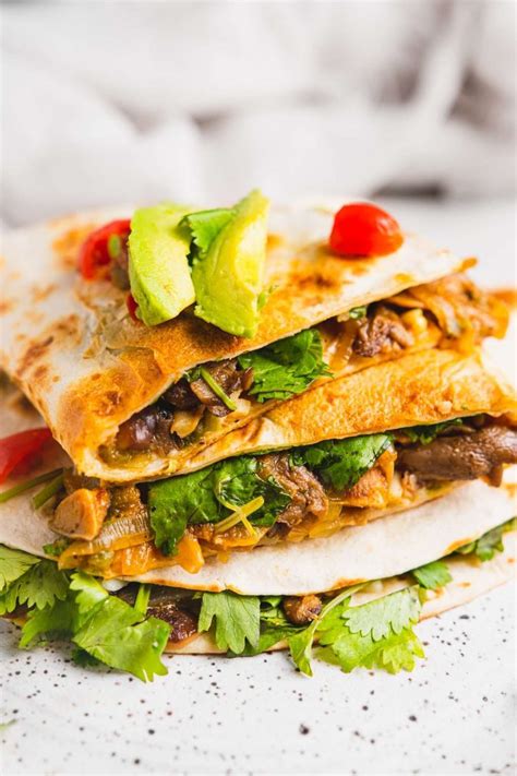 Mushroom Quesadillas Prep - calories, carbs, nutrition