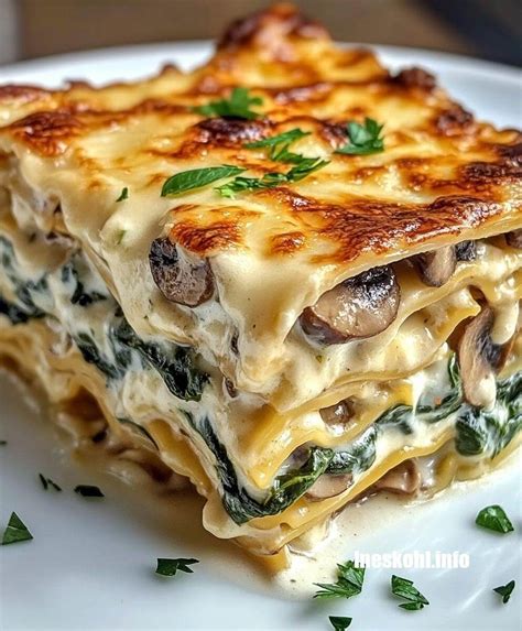 Mushroom Seafood Lasagna - calories, carbs, nutrition