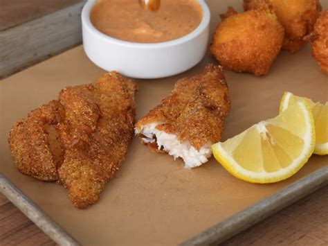 Mustard Fried Catfish with Hush Puppies - calories, carbs, nutrition