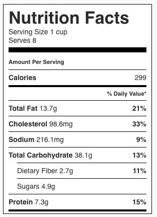 Mustard Potato Salad - calories, carbs, nutrition