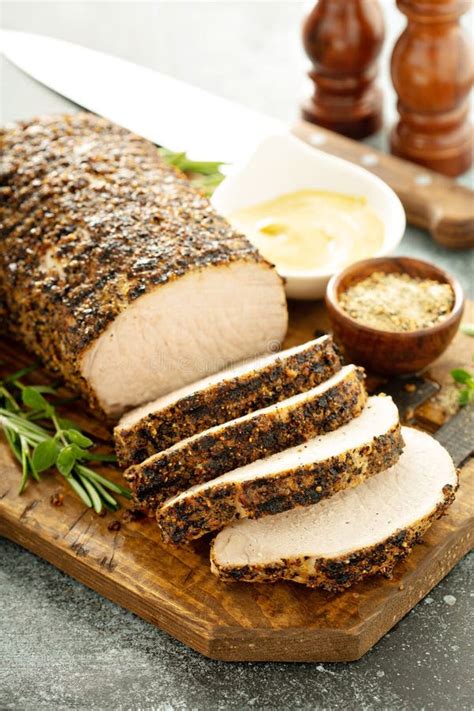 Mustard Rubbed Roast Pork Loin - calories, carbs, nutrition