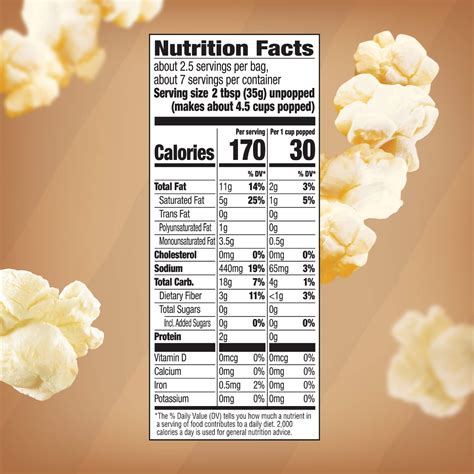 Natural Popcorn - calories, carbs, nutrition