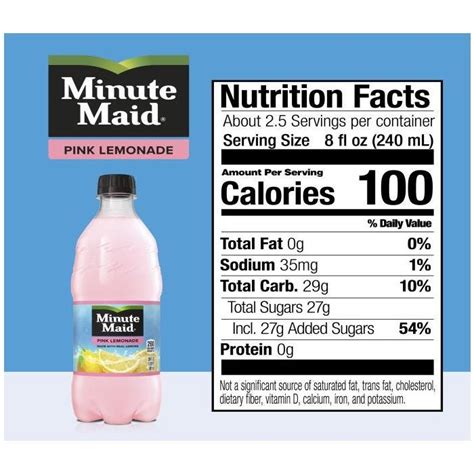 Natural Smoothie Pink Lemonade 20 oz - calories, carbs, nutrition