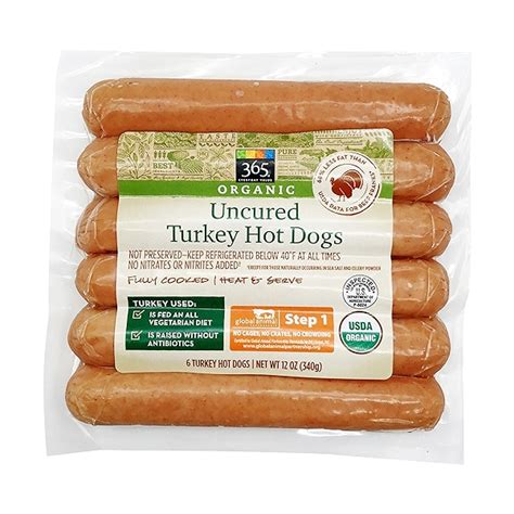 Natural Uncured Turkey Hot Dog - calories, carbs, nutrition