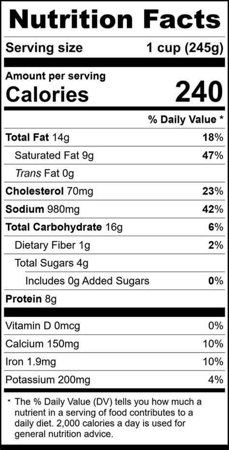 New England Clam Chowder - calories, carbs, nutrition