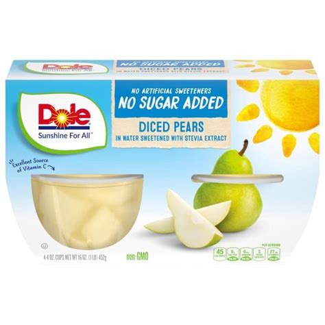 No Sugar Added Diced Pears - calories, carbs, nutrition