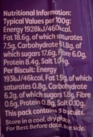 Oat Biscuits - calories, carbs, nutrition