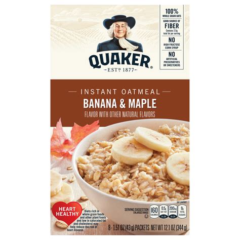 Oatmeal Banana Maple - calories, carbs, nutrition
