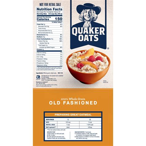 Oatmeal, Old Fashioned - calories, carbs, nutrition