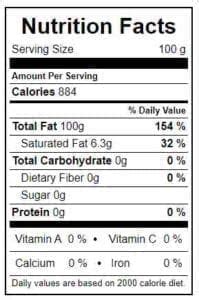 Oil, apricot kernel - calories, carbs, nutrition