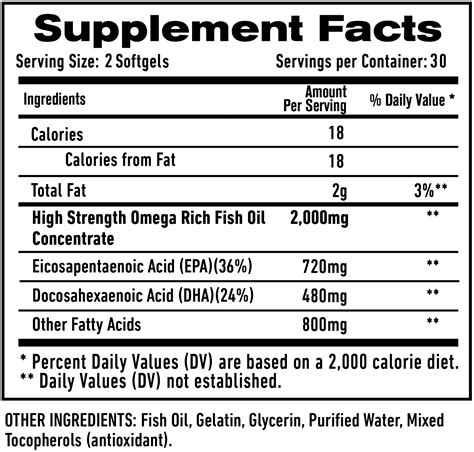 Omega 3 - calories, carbs, nutrition