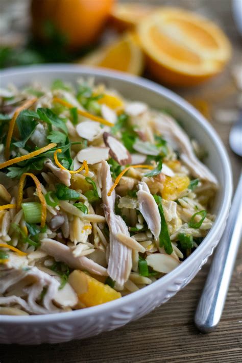 Orange Pork Medallions, Orzo Salad, Roasted Zucchini Garlic - calories, carbs, nutrition