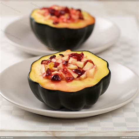 Orange Pork Medallions with Acorn Squash stuffed with Cranberries and Walnuts - calories, carbs, nutrition