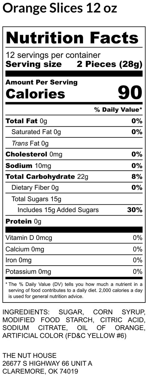 Orange Slices - calories, carbs, nutrition