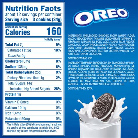 Oreo - calories, carbs, nutrition