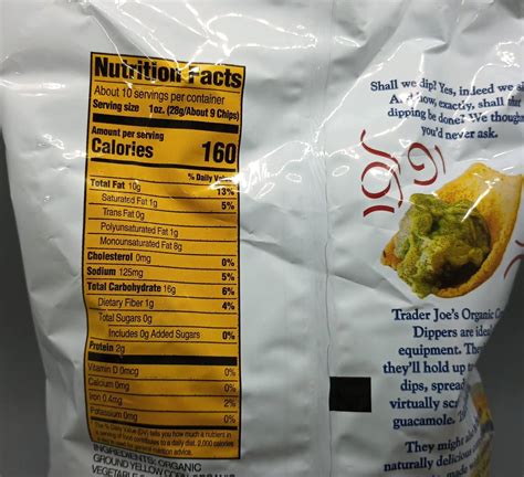 Organic Corn Chip Dippers - calories, carbs, nutrition