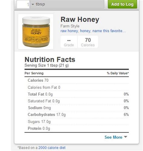 Organic Honey - calories, carbs, nutrition