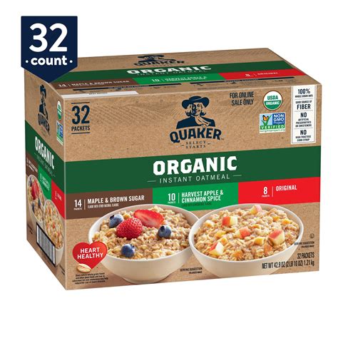 Organic Instant Oatmeal Maple - calories, carbs, nutrition