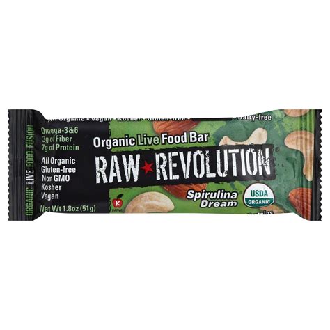 Organic Live Food Bar (Spirulina Dream) - calories, carbs, nutrition