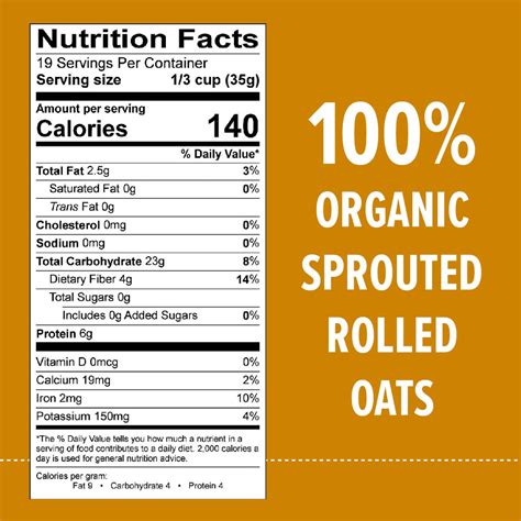 Organic Oatmeal - calories, carbs, nutrition