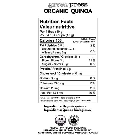 Organic Quinoa - calories, carbs, nutrition