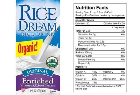 Organic Rice Milk - calories, carbs, nutrition