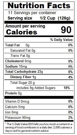 Original Apple Sauce - calories, carbs, nutrition