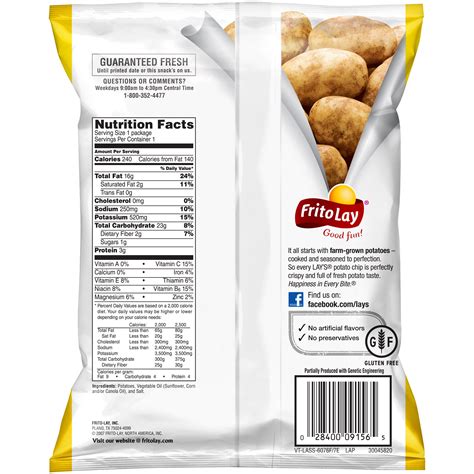 Original Potato Chips - calories, carbs, nutrition