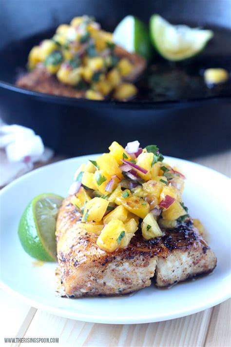 Pan Seared Mahi with Grilled Pineapple Salsa - calories, carbs, nutrition