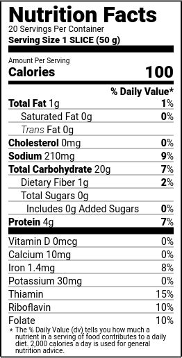 Panini Bread - calories, carbs, nutrition