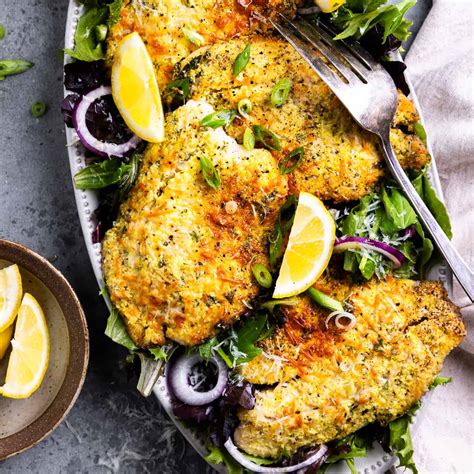 Parmesan Crusted Tilapia with chive butter - calories, carbs, nutrition