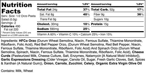 Pasta Orzo Herbed (Bostwick) - calories, carbs, nutrition