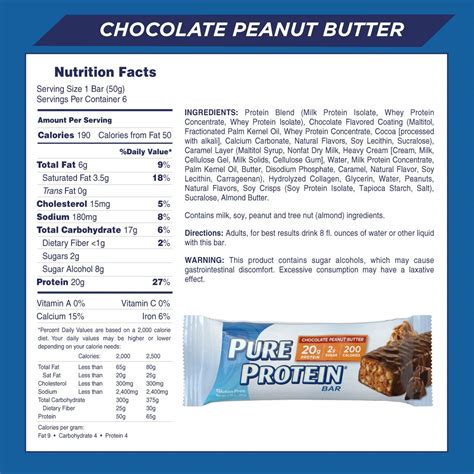 Pb Protein Bar - calories, carbs, nutrition