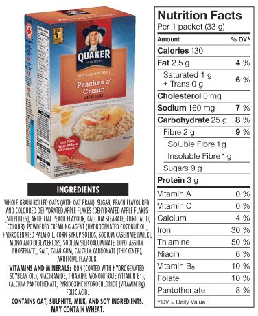 Peach Oatmeal - calories, carbs, nutrition