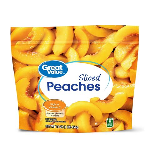 Peaches, frozen, sliced, sweetened - calories, carbs, nutrition