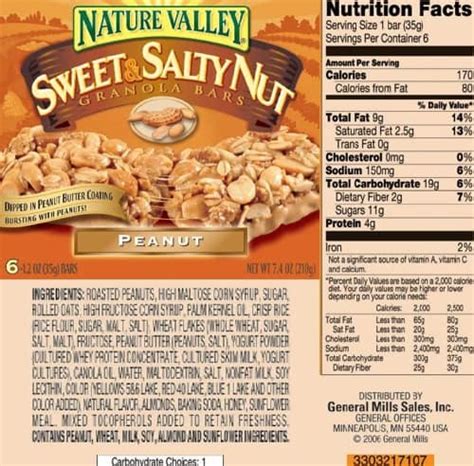Peanut Bar - calories, carbs, nutrition