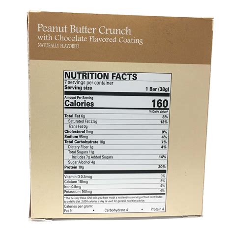 Peanut Butter Crunch Bar - calories, carbs, nutrition