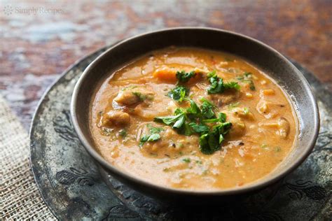 Peanut Chicken Stew & Savory Biscuit - calories, carbs, nutrition