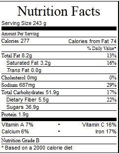 Pear Cranberry Crumble - calories, carbs, nutrition