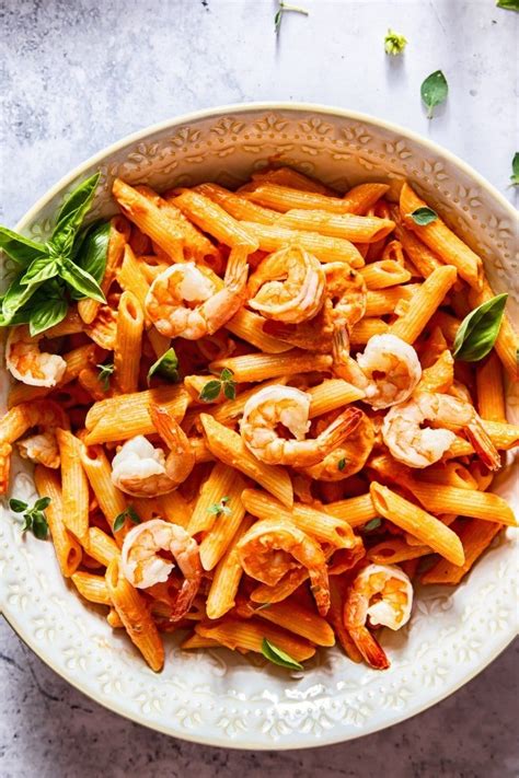 Penne with, Tomato, Basil and Shrimp - calories, carbs, nutrition