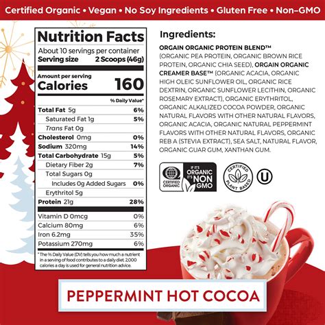 Peppermint Hot Chocolate - calories, carbs, nutrition