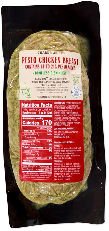 Pesto Chicken Breast - 5 oz - calories, carbs, nutrition