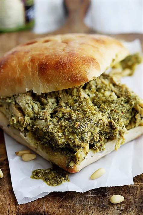 Pesto Chicken on Sandwich Thin - calories, carbs, nutrition