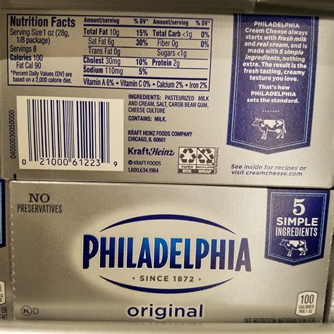 Philadelphia Regular2 - calories, carbs, nutrition