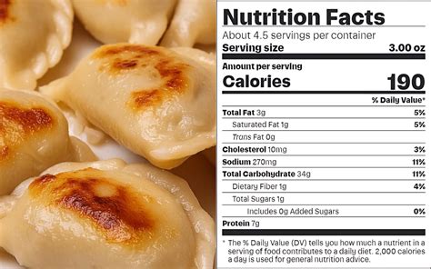 Pierogies - 6 - calories, carbs, nutrition