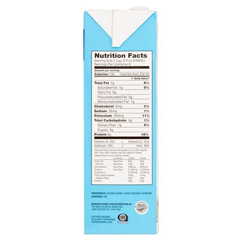 Plain Soy Milk - calories, carbs, nutrition